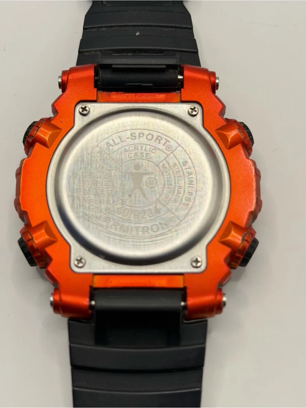 Armitron Sport digital watch (model 40/8284) Black/Red/Orange